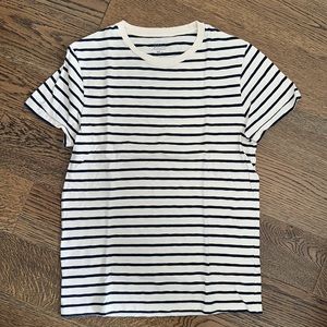 J Crew Navy Striped Off-White T-Shirt